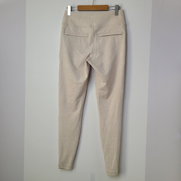 Athleta Cream Delancey Skyline Herringbone Wicking Breathable NWT Leggings, sz S - Picture 2 of 10